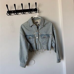 Light Blue Cropped Denim Jacket
